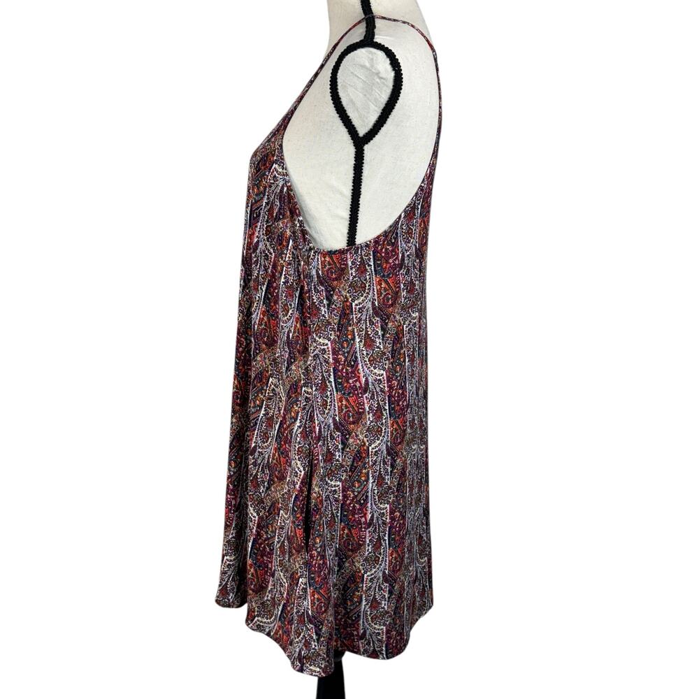 American Eagle Large A-Line Mini Dress Paisley Halter Keyhole Lightweight Pocket - Picture 7 of 10